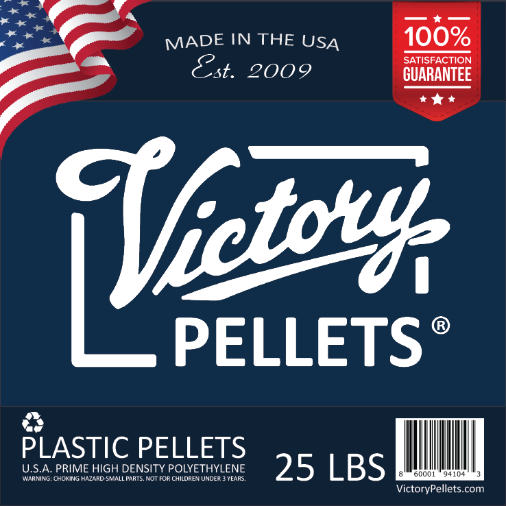 Victory Pellets – 25 LB USA Plastic Beads for Bulk Slime, Weighted Blanket Kits, Plush Manufacturing & Sensory Refill
