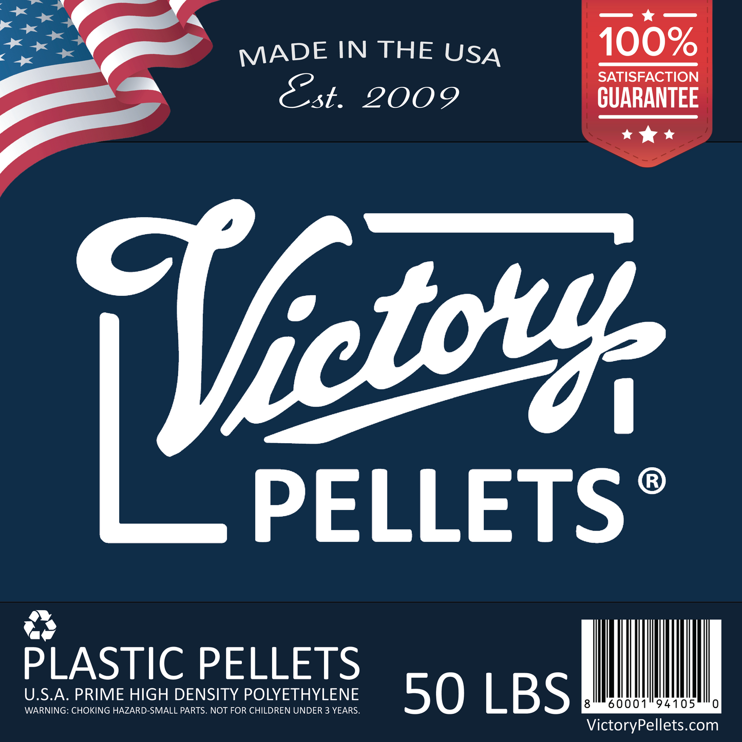Victory Pellets - 50 LB USA Plastic Beads for Slime Studios, Weighted Blanket Kits, Plush Toy Manufacturing & Bulk Sensory Builds.