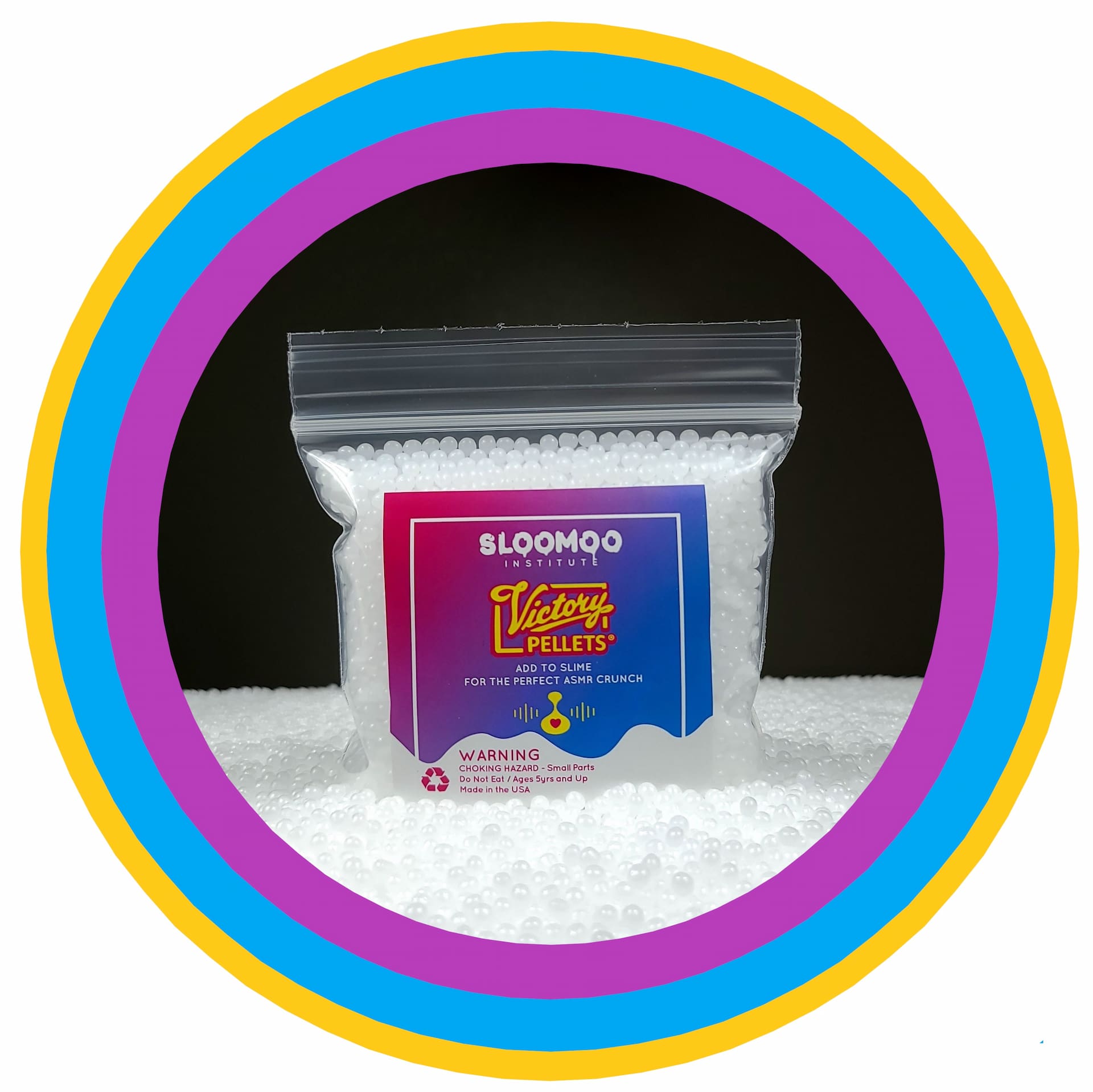 Sloomoo x Victory Pellets slushee beads collaboration packaging