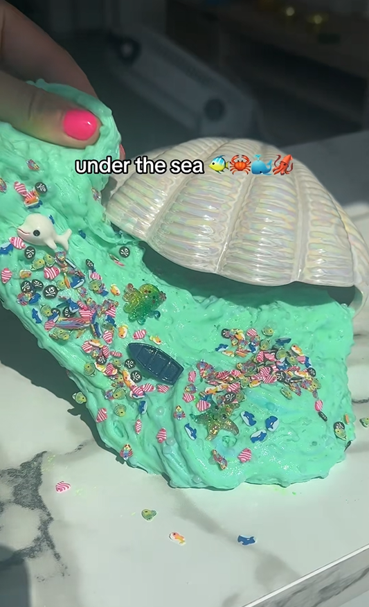 Victory Pellets slushee slime by Nichole Jacklyne, featuring crunchy sensory craft beads for ASMR play and DIY slime kits