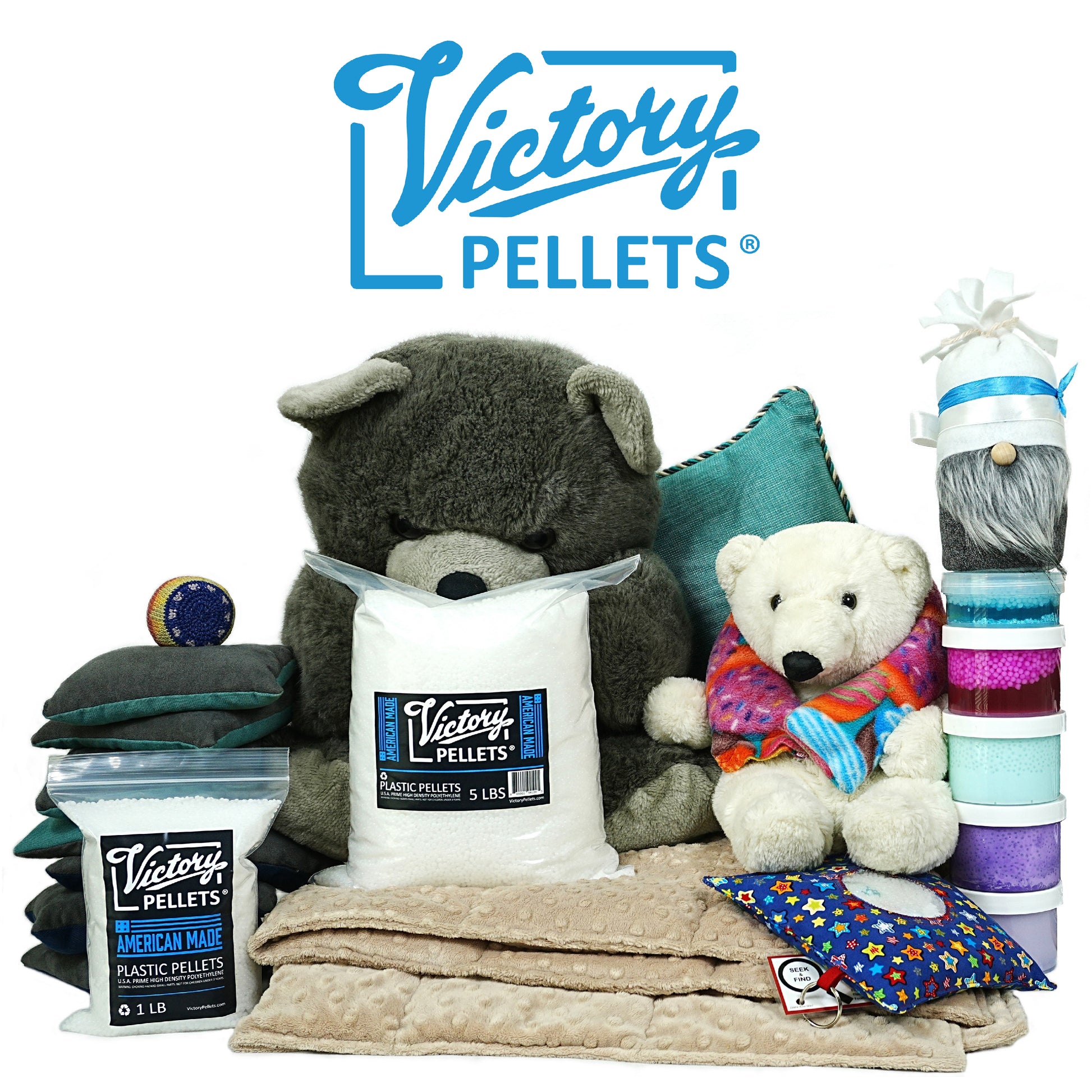 Victory Pellets U.S.A. Plastic Pellets for Slime, Weighted Blankets, Dolls, Rock Tumbling, Stuffed Animals, Plush Toys, Game Changer Bags, ASMR & More 