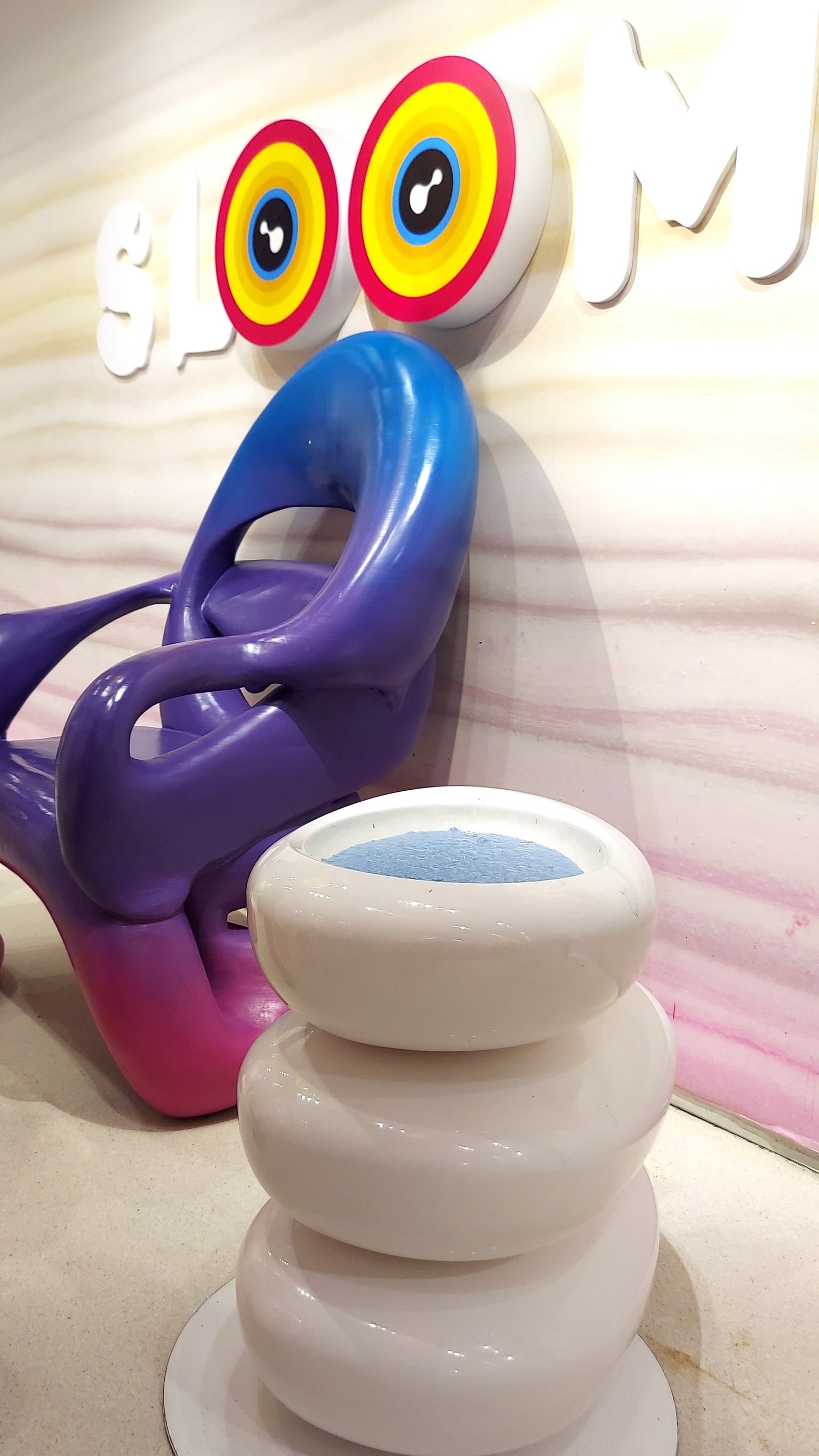 Slushee Slime Vat filled with Victory Pellets at the Sloomoo Institute–smooth beads create satisfying crunch and texture for hands-on ASMR play.